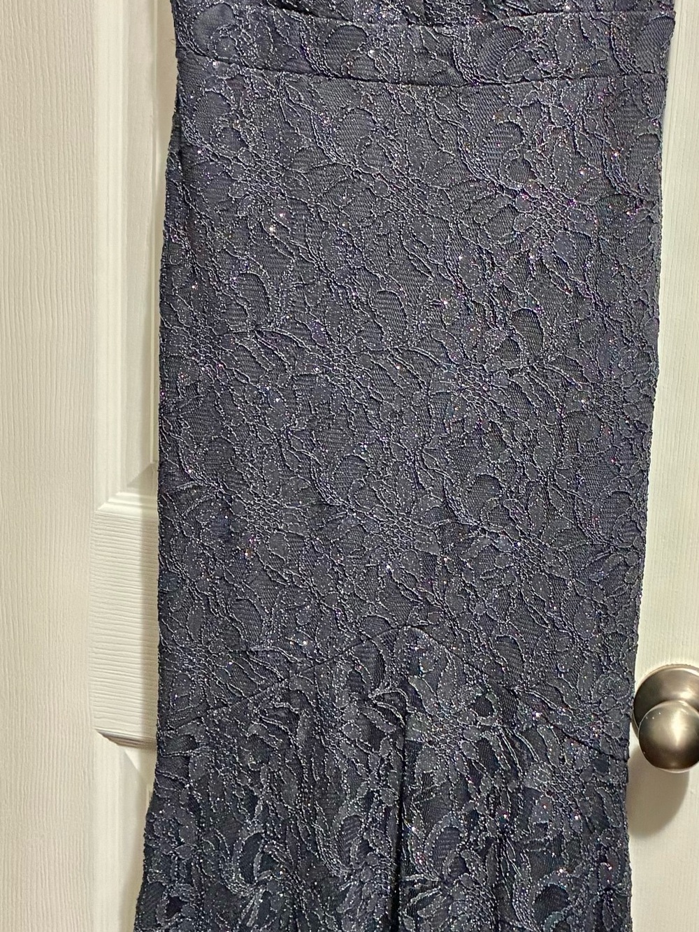 Elegant Navy Lace Evening Skirt
